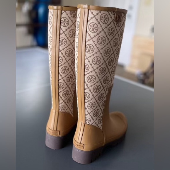 Tory Burch Women's T Monogram Foul Weather Tall Boots - Picture 6 of 9